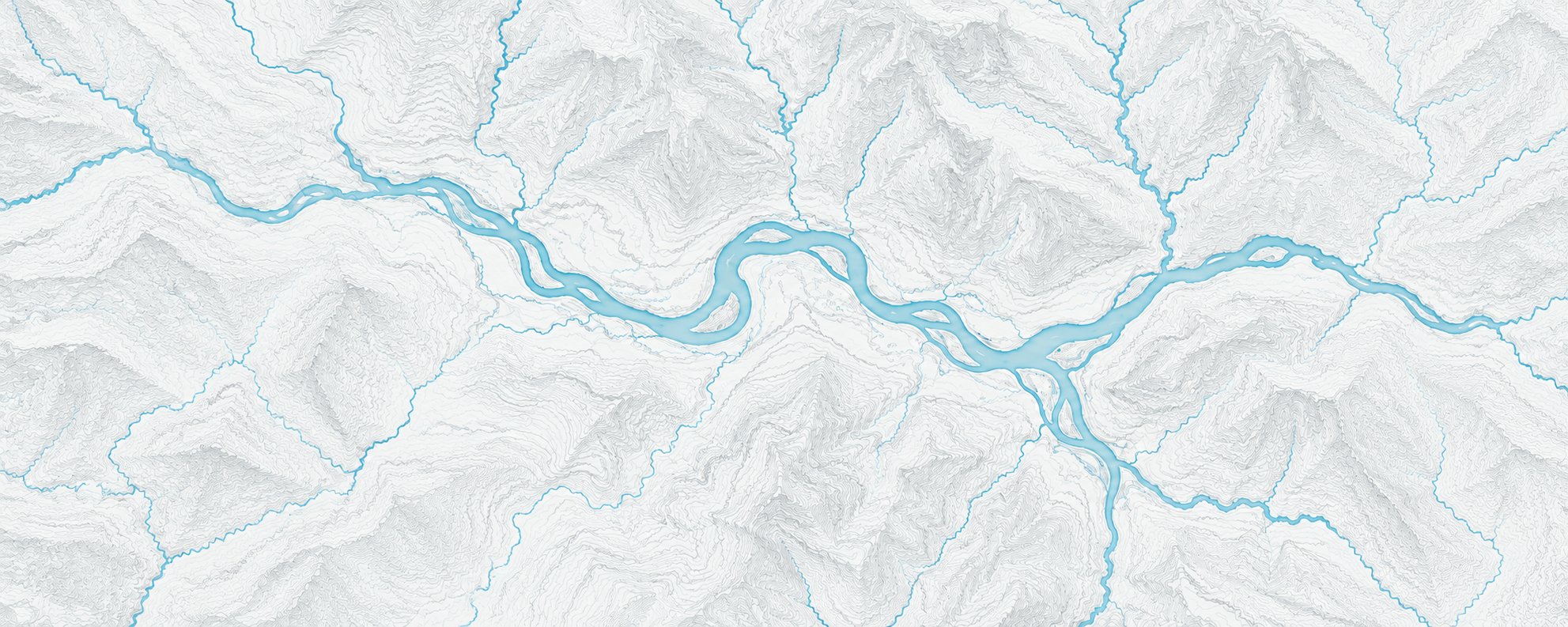 Illustrated cartographic portrait of Cowlitz River at Randle