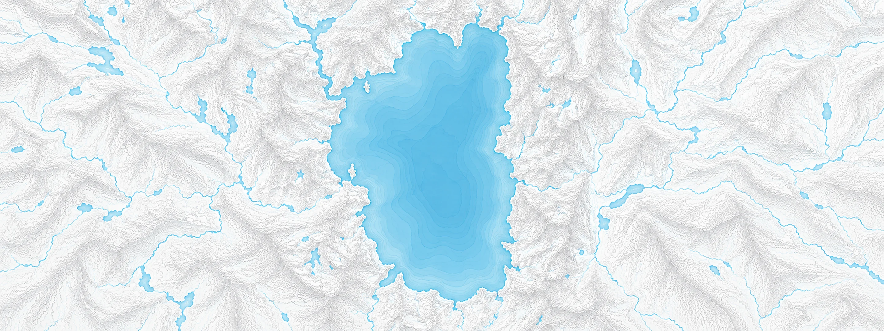 Illustrated cartographic portrait of Lake Tahoe