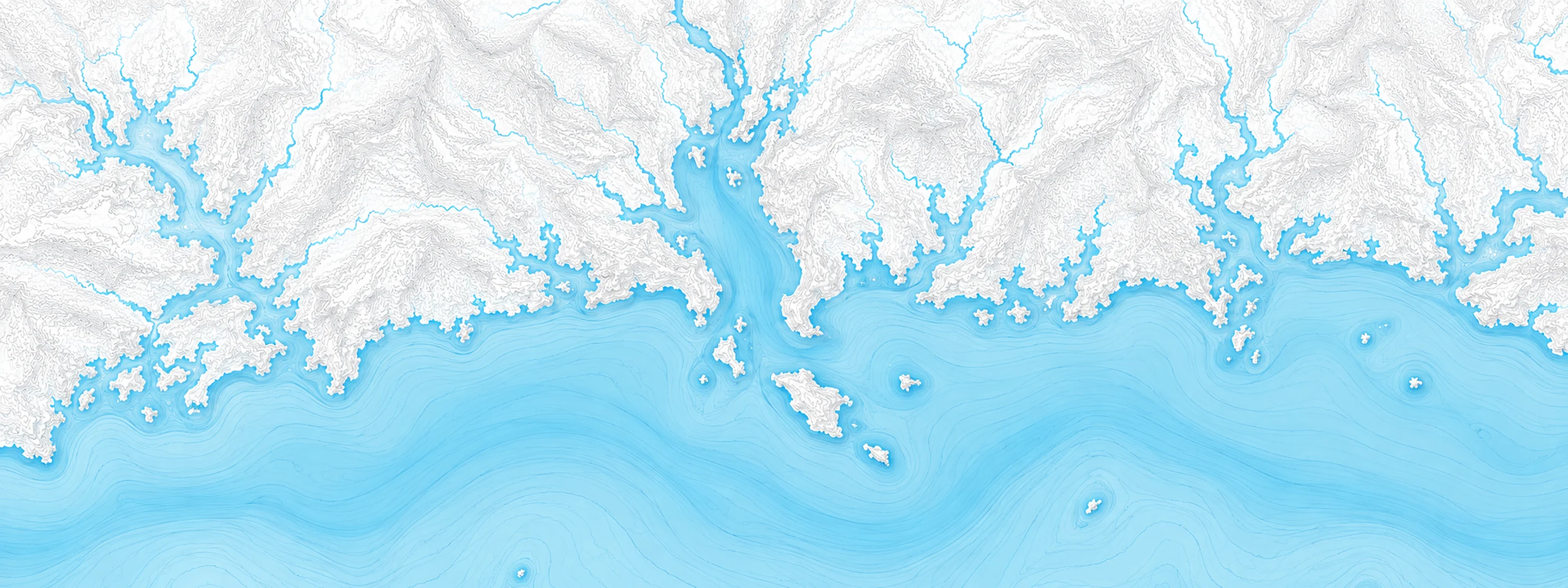 Illustrated cartographic portrait of Long Island Sound at New Haven Harbor