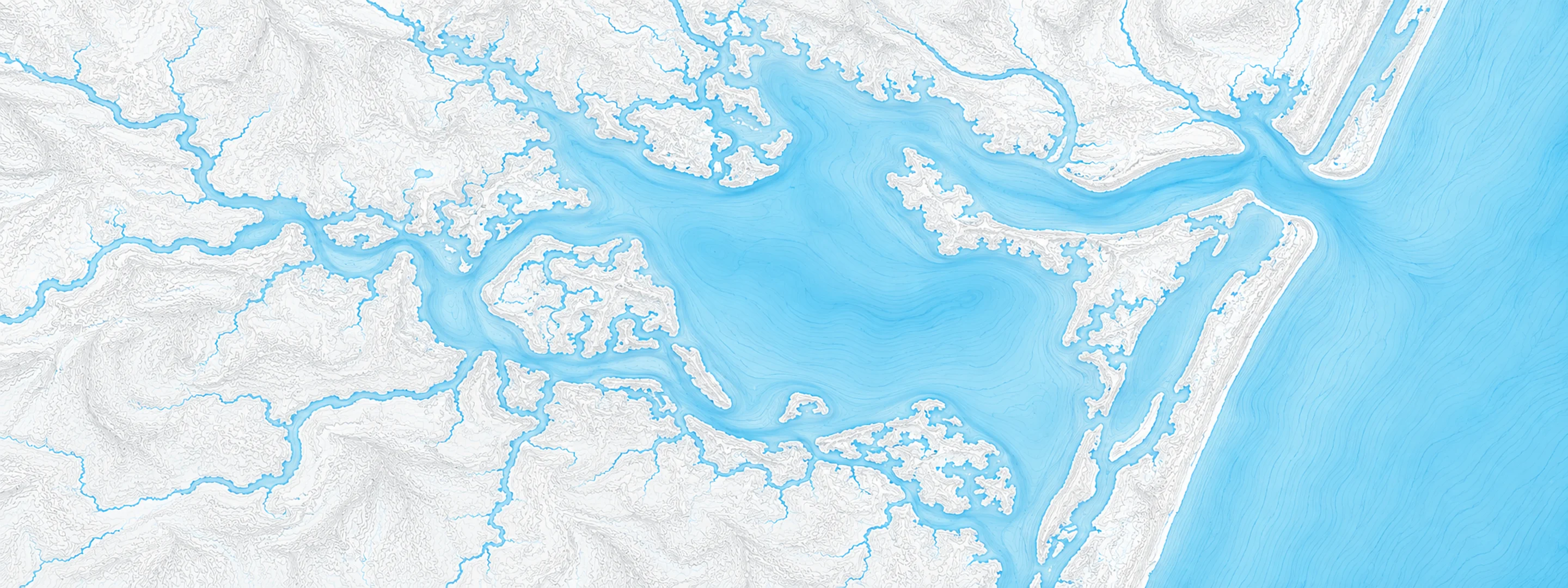 Illustrated cartographic portrait of Rehoboth Bay