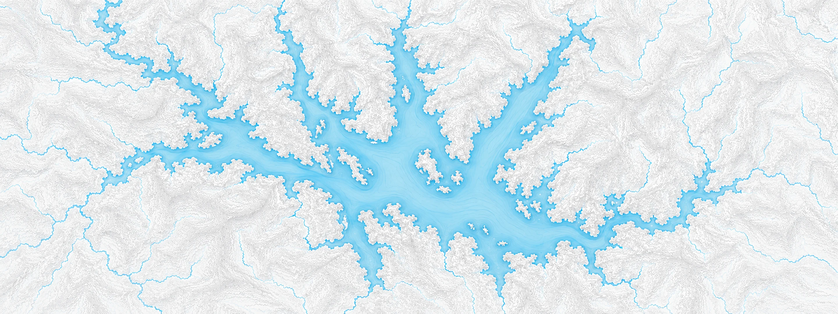 Illustrated cartographic portrait of Quabbin Reservoir