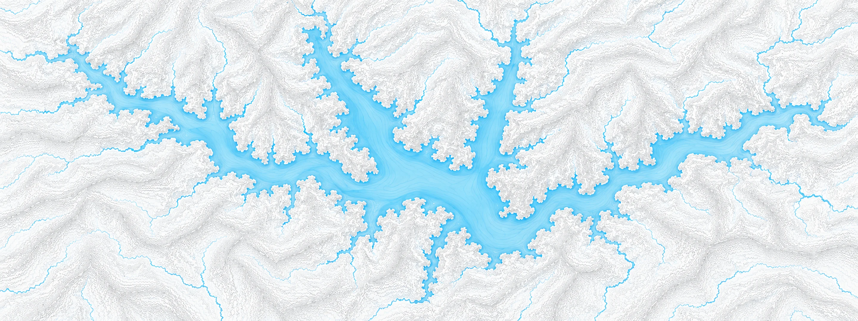 Illustrated cartographic portrait of Deep Creek Lake