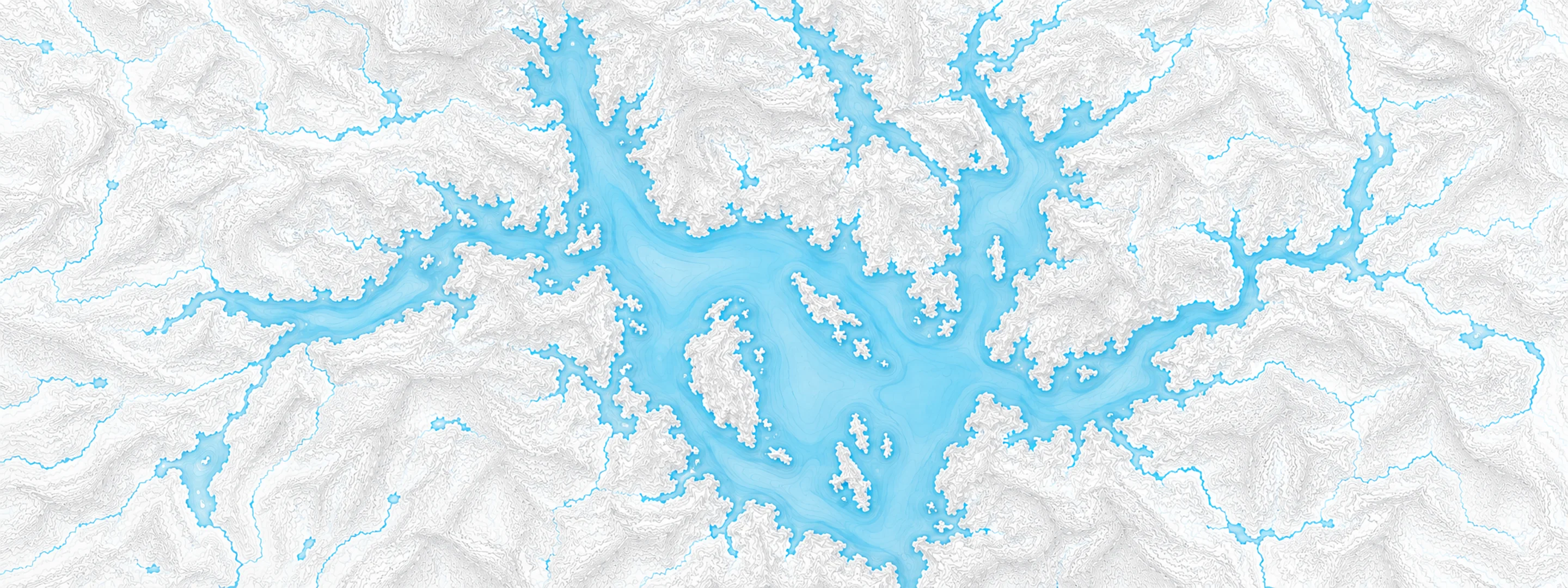 Illustrated cartographic portrait of Moosehead Lake