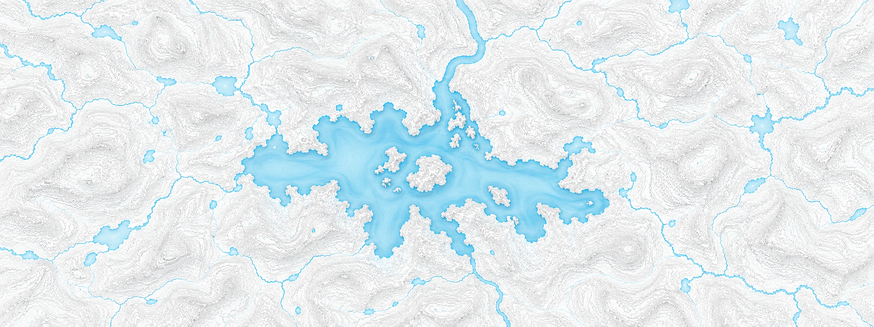 Illustrated cartographic portrait of Lake Itasca