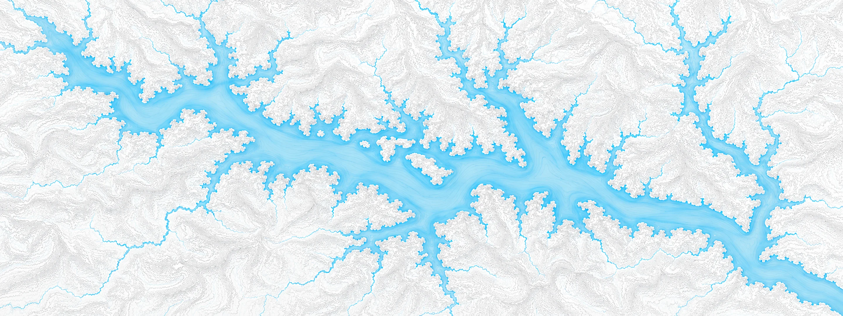Illustrated map of Lake Sakakawea