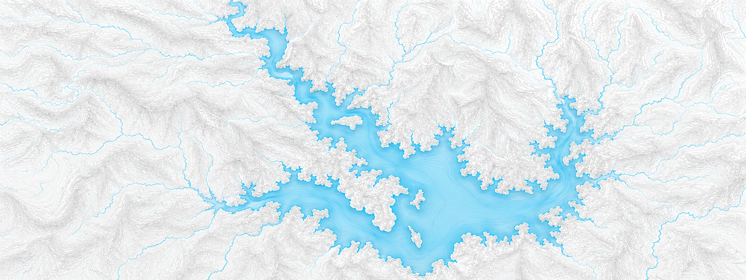 Illustrated cartographic portrait of Elephant Butte Lake