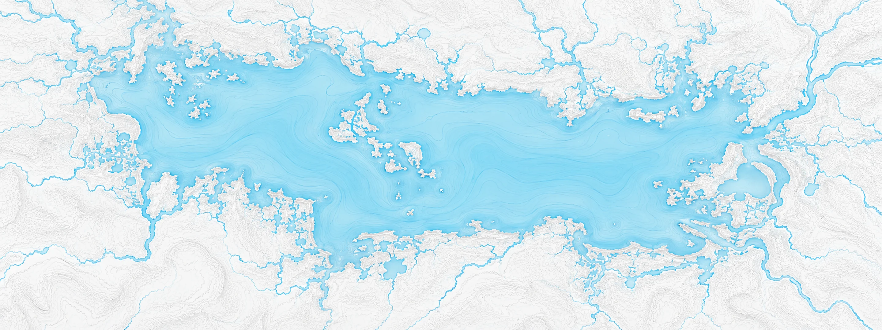 Illustrated cartographic portrait of Grand Lake St Marys
