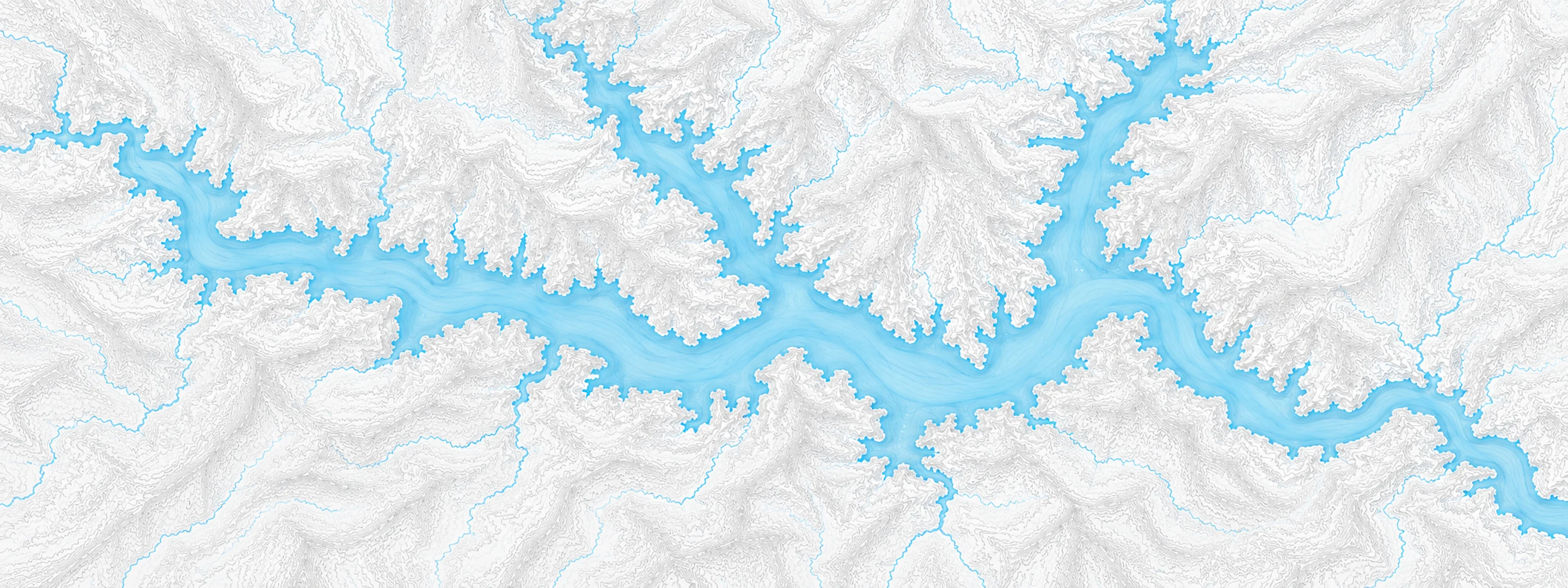 Illustrated cartographic portrait of Green Peter Lake