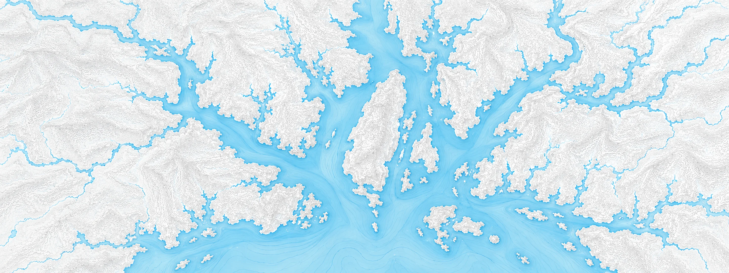 Illustrated cartographic portrait of Narragansett Bay