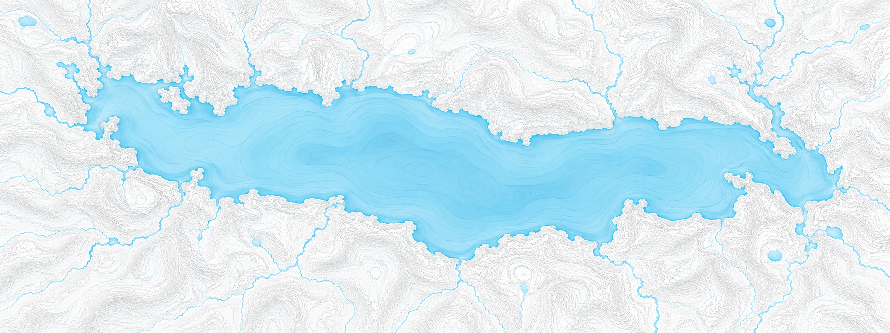 Illustrated cartographic portrait of Lake Geneva